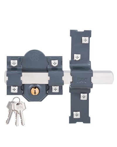 Verrou de sécurité FAC 201-L/80 en acier gris foncé | 50 x 80 mm
