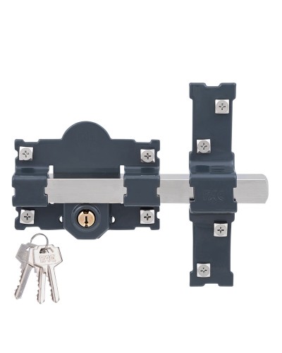 Cerrojo de seguridad Fac 101-L/105 B de Acero (Gris Oscuro, 70x105 mm)
