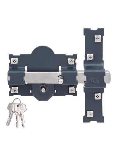 Verrou de sécurité FAC 101-r/105 b, en acier gris foncé, dimension 70 x 105 mm
