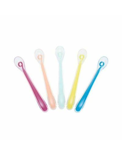 Babymoov Set 5 Cucchiai Prima Infanzia - Ergonomici, Morbidi, Svezzamento
