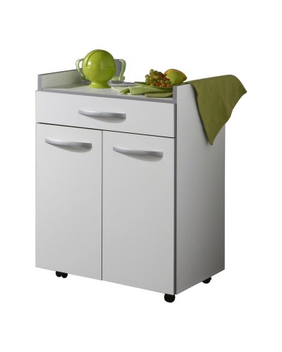 Ekipa Harmony White Kitchen Cart - 60x44.5x81cm - Multipurpose Cart
