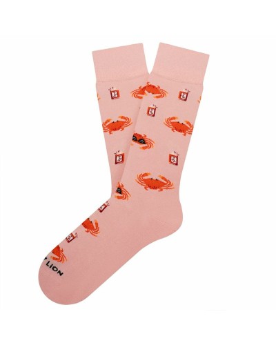Jimmy Lion Calzini Cool Crab Rosa 36-40 - Cotone Premium, Design Divertente
