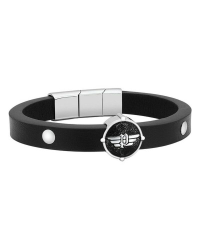 Police Men's Bracelet Black Steel Mesh Moto 23cm - Edgy Style
