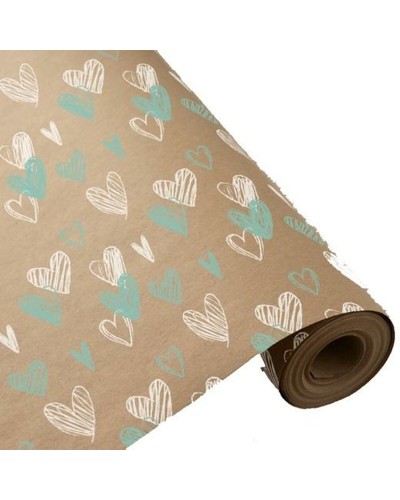 Wonder Wrapper Papier Cadeau Rouleau 70m - Motif Cœurs pour Emballages Cadeaux
