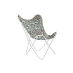 Fauteuil de Jardin DKD Home Decor Bleu Fer, Résistant et Confortable, Parfait pour la Détente en Plein Air.
