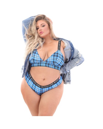 Lencería Fantasía Azul Tallas Grandes - Conjunto Íntimo Sexy Queen Size
