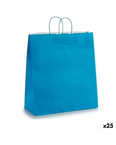 Blue Paper Bags 16x57.5x46cm - Large Heavy Duty Shopper Bags (25 Units)
