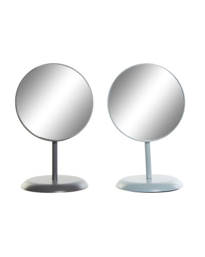 DKD Home Decor Set de 2 Miroirs Muraux Métal Gris Foncé/Clair 17x17x27,7cm
