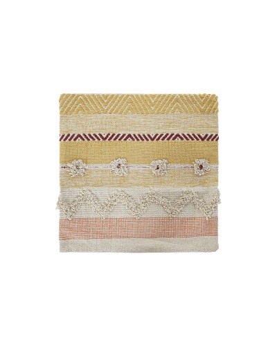 DKD Home Decor Funda de Cojín Boho Multicolor 60x60cm con Flecos
