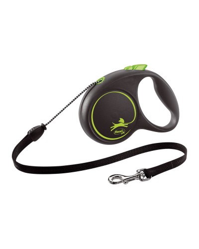 Correa Extensible para Perros BLACK DESIGN S 5m Verde - Retráctil y Cómoda
