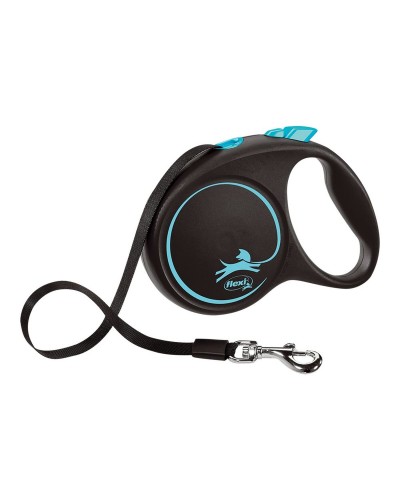 Correa Extensible para Perro Flexi 5m L - Diseño Negro y Azul - Perros Grandes
