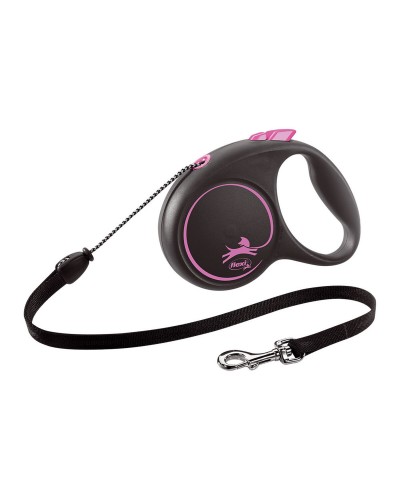 Flexi BLACK DESIGN Dog Leash 5m Pink Size S - Retractable
