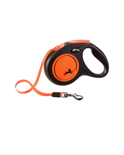 Correa Retráctil para Perros Flexi 5m Naranja Talla S
