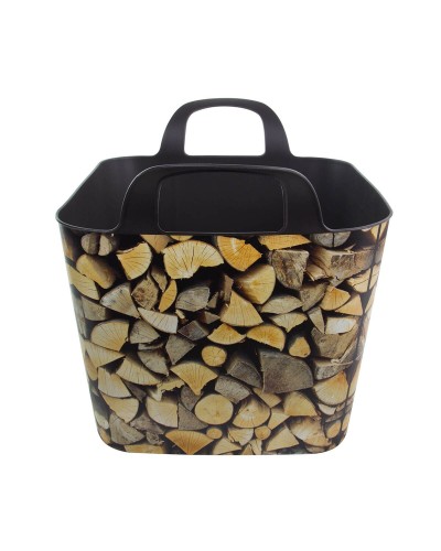 Cesta Leña Chimenea 40x40x31cm - Porta Leña Diseño Robusto
