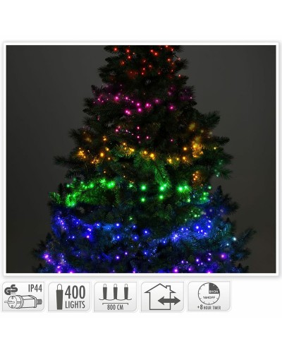 Lifetime Ghirlanda Luci LED 8m Multicolore - Decorazione Festiva
