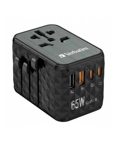 Verbatim Universaladapter 65W Schwarz Grau - Laptop- und Geräte-Ladegerät
