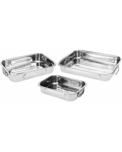 Excellent Houseware Set Plateaux Acier Inoxydable (3 pièces) - Différentes Tailles
