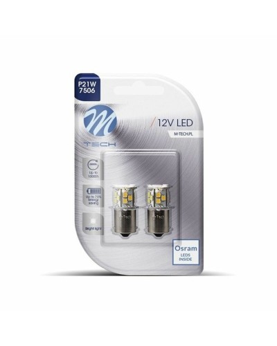 Glödlampa för bil M-Tech MTECLB112W P21W SMD 2835 1,32 W 12 V Kallvit