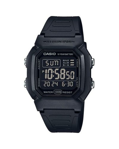 Casio W-800H-1BVES: Orologio Uomo Digitale Nero, Impermeabile, Cronometro
