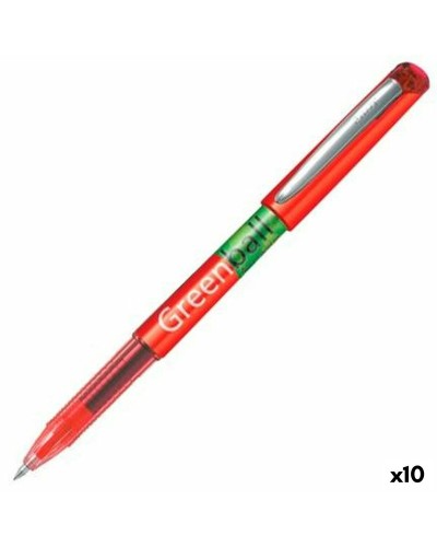 Pilot Green-Ball Penna Inchiostro Liquido Rosso - Pacco 10 Unità
