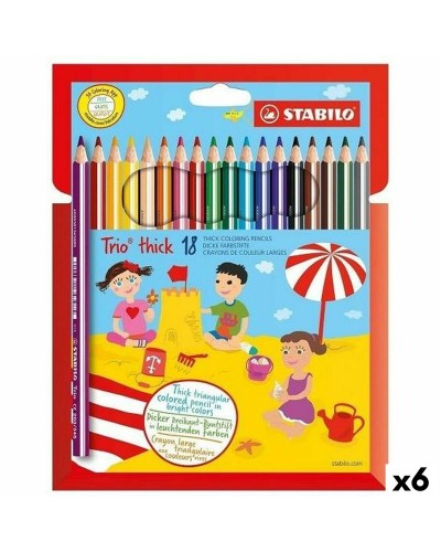 Stabilo Trio Thick - Lápices de Colores Multicolor, 18 unidades - Escritura Creativa
