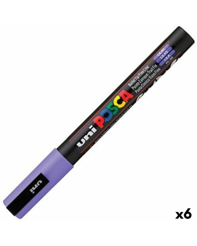 POSCA Marcatore Permanente Lilla Punta Fine 0.9-1.3mm - Set da 6 Pezzi
