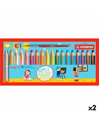 Färgpennor Stabilo Multicolour 18 Delar (2 antal)