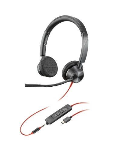 Hörlurar med Mikrofon Poly Blackwire 3325 Svart
