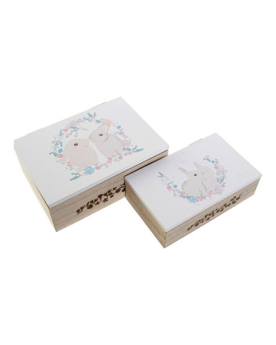 DKD Home Decor Set 3 Dekorative Schachteln Holz MDF 17x12x6 cm
