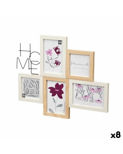 GiftDecor Cadre Photo Naturel Bois MDF Métal - Set 8 Unités
