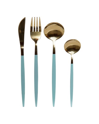 DKD Home Decor - Juego de Cubiertos 16 piezas - Acabado Brillante - Set Completo
