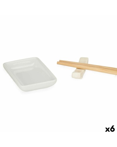 Sushi-Set Kinvara Weiß: Bambus & Porzellan (12-teilig) - Elegant und Komplett
