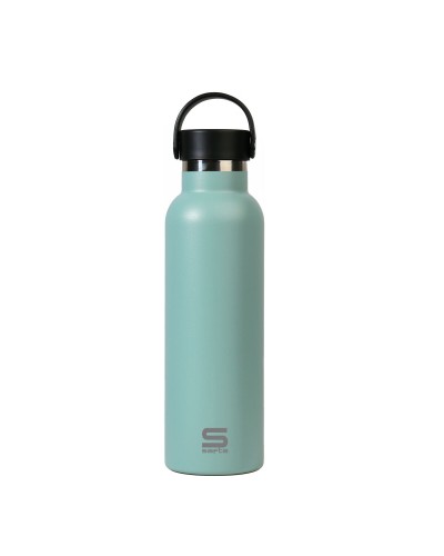 Safta Botella Térmica Verde Acero Inoxidable Silicona - Mantiene Frío/Calor
