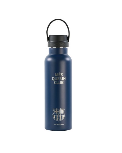Botella Térmica F.C. Barcelona Azul Acero Inoxidable Silicona - Ideal para Deporte y Viajes
