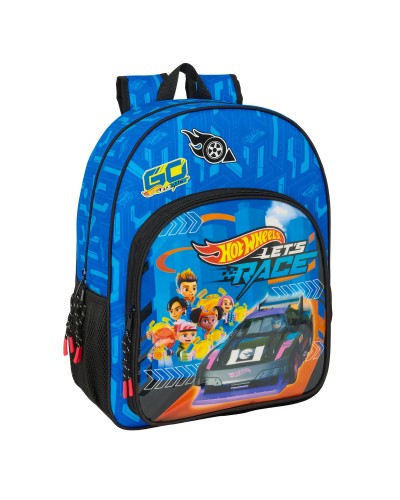 Hot Wheels Let's Race School Backpack - Blue Black 33x42x14 cm
