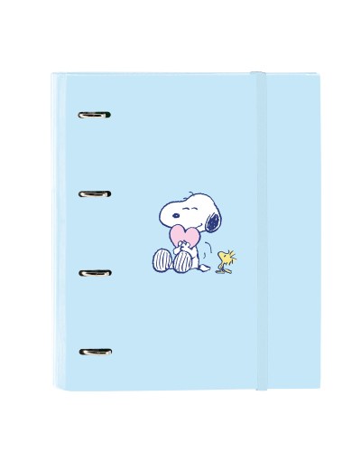 Carpeta de Anillas Snoopy Love Azul - 27x32 cm - Escuela/Oficina
