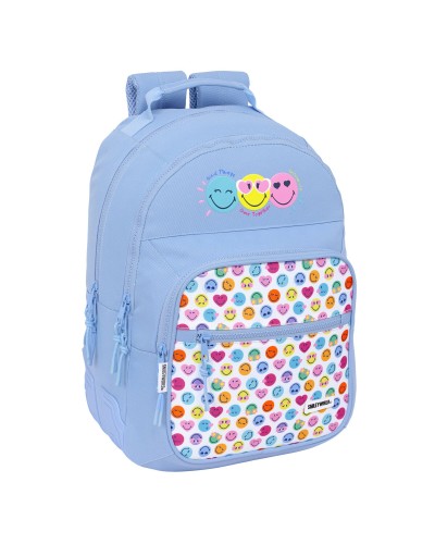 Schoolrugzak Smiley Joyful Blauw Multicolour 32 x 42 x 15 cm
