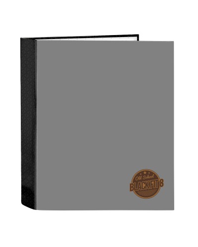 Ringmap BlackFit8 Old school Zwart Grijs A4 27 x 33 x 6 cm