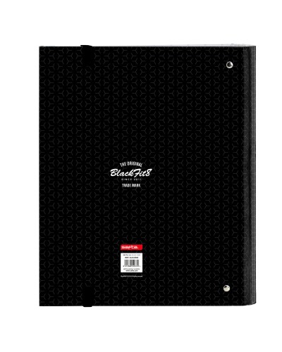 BlackFit8 Raccoglitore Anelli Old School - Nero/Grigio - 27x32x3.5cm
