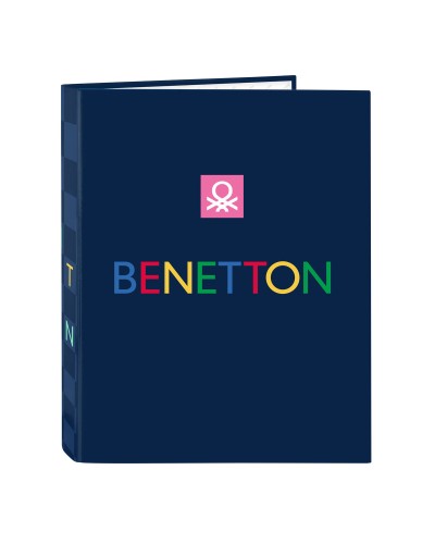Ringpärm Benetton Damero Marinblå A4 26.5 x 33 x 4 cm