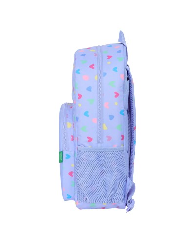 Zaino Scuola Benetton Lila Lilla 30 x 46 x 14 cm