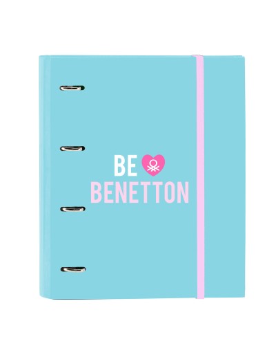 Benetton Unique Carpeta de Anillas - Rosa Turquesa, 27x32 cm
