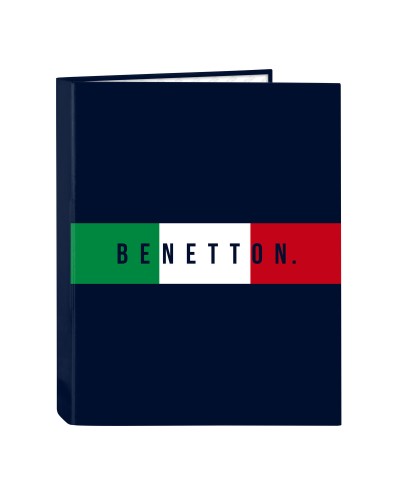 Carpeta de Anillas Benetton Flag Azul Marino A4 - 4 cm
