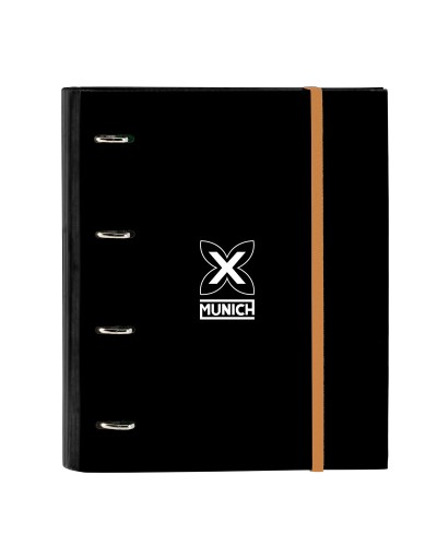 Munich Raccoglitore ad Anelli Lagoon Nero - 27x32 cm, 3.5 cm dorso
