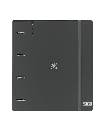 Raccoglitore ad Anelli Munich Lagoon Nero - 27x32x4 cm - Ufficio/Scuola
