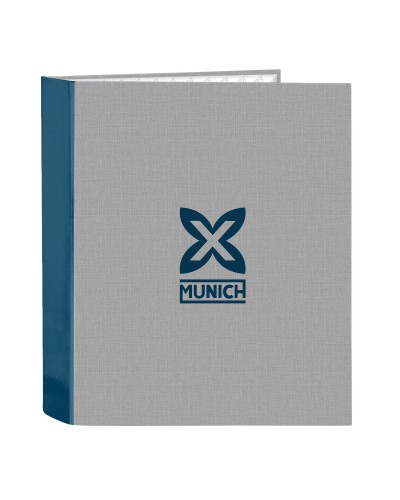 Carpeta de Anillas Munich Street A4 Azul/Gris - 27x33x6 cm
