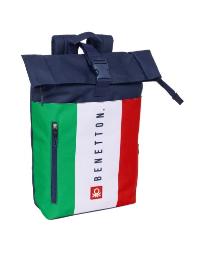 Zaino Portatile Benetton Flag Blu Marino - 28x42x13 cm - Scuola/Tempo Libero

