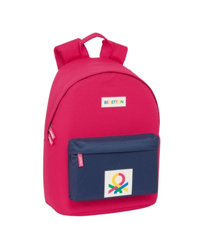 Benetton Laptop Rucksack Kirsche Marineblau 15.6" - Schule/Reise 31x41x16 cm
