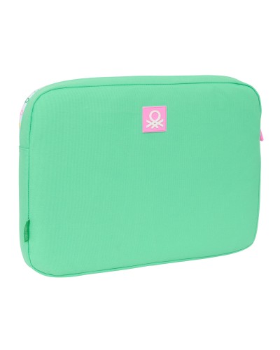 Benetton Laptoptasche 15.6" Mintgrün - Schlankes Schutzhülle 39.5x27.5cm
