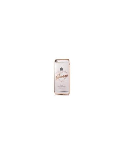 Celly Custodia Morbida Rifiniture Oro Cuore E Scritta Guess Trasparente Per Iphone 6-6s